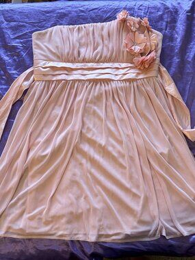 Y2K Pink Floral Homecoming Prom Dress XXL Vintage 2000s Formal